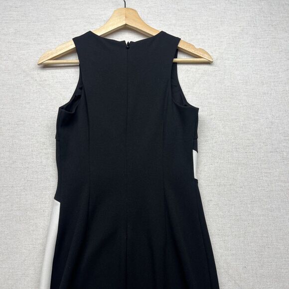 Guess Black & White Stretch Sleeveless Slit Panel Bodycon Dress Size 2 - Picture 11 of 12